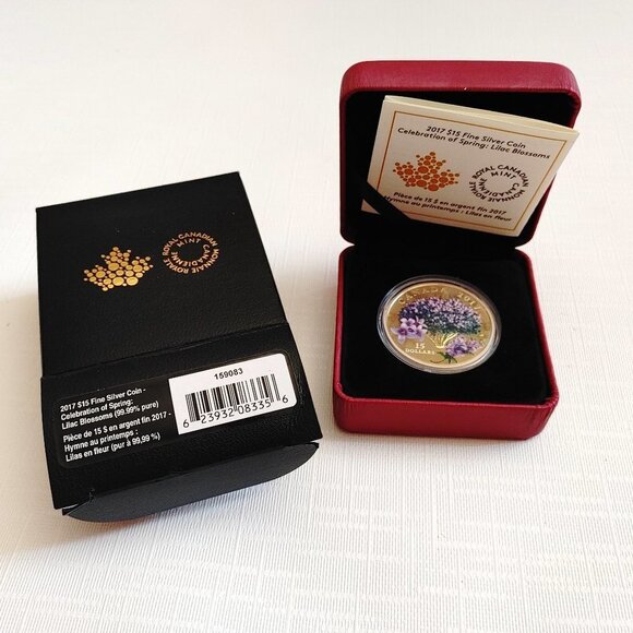 2017 Royal Canadian Mint Fine Silver Coin - Celebration of Spring Lilac - Picture 1 of 5